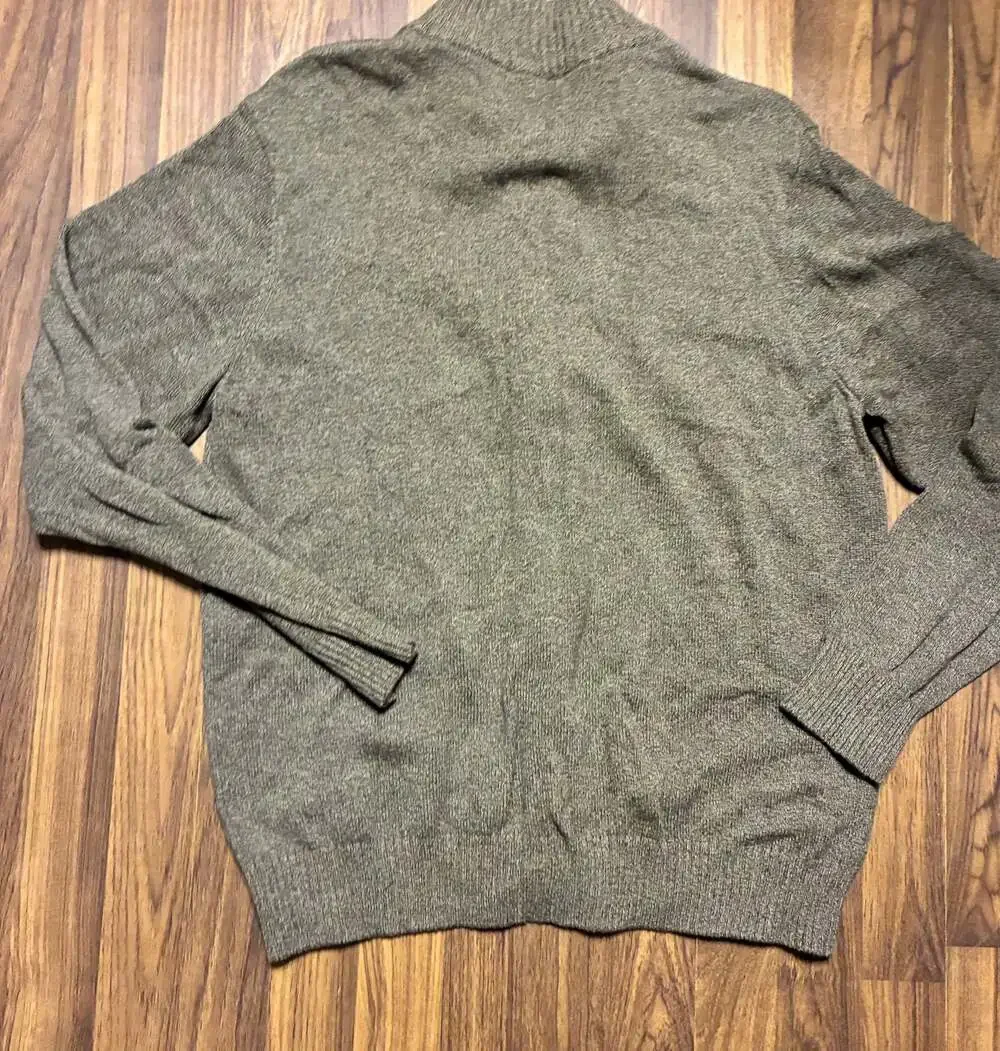 Dockers Men's Full Zip Cotton Sweater Olive Green Size XL